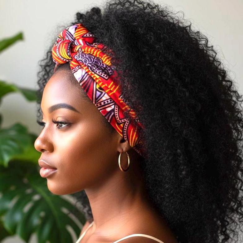Extra Wide Adjustable Wire Wrap, Ankara Floral Print Wired Headband, Red Purple Yellow African Fabric Head Wrap, Afro Boho Accessories