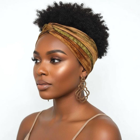 Extra Long Wire Wrapped Batik Headband, Batik Fabric Brown, Wired Headband, Fabric Head Wrap, Headband, Boho Chic Accessories (CAYENNE)