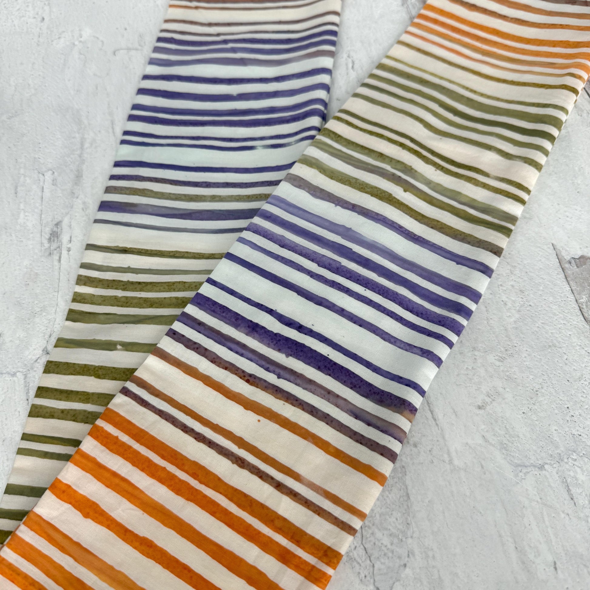 MIDI Extra Wide Adjustable Wire Head Wrap, BATIK Striped White Green Orange Purple Headband, Head Scarf For Women, Turban Hair Accessories