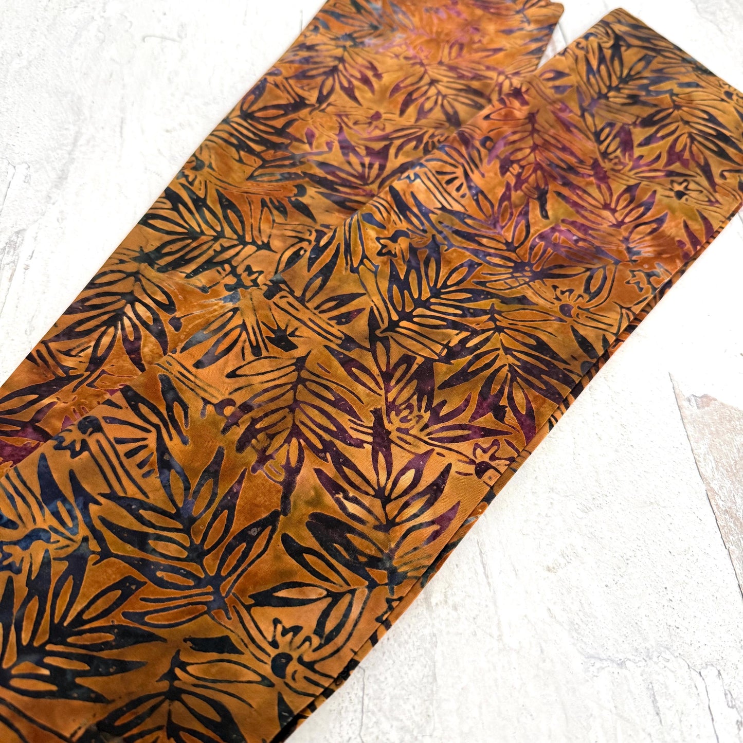 Extra Wide Adjustable Wire Headband, Batik Brown Plum Fall Floral Print, Boho Wired Headband, Fabric Head Wrap, BendableTurban
