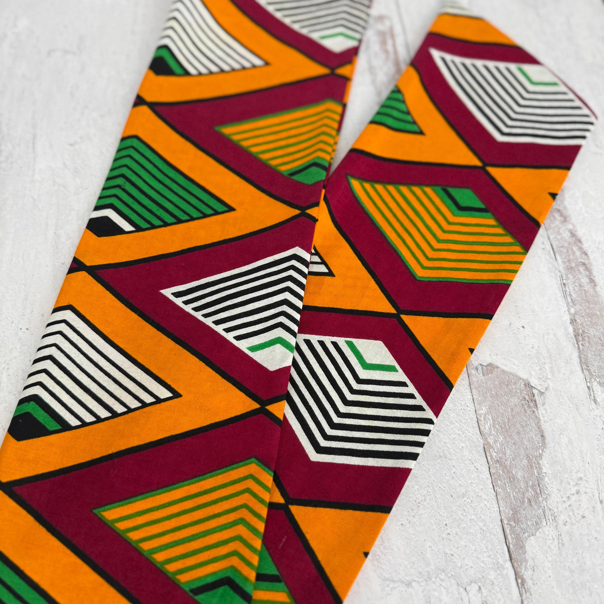 Extra Wide Adjustable Wire Wrap, African Tribal Print Wired Headband, Deep Red Yellow Green African Fabric Head Wrap, Afro Boho Turban
