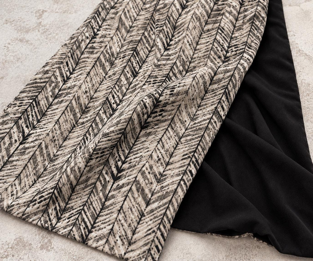 Full Turban Wire Headband, Reversible Herringbone Tribal Print Wired Headband, Fabric Head Wrap, Afro Boho Women Accessories