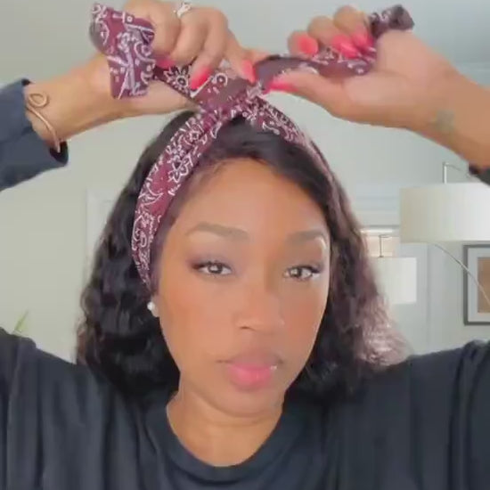 Extra Wide Reversible BENDABLE Wire Headband, Medium Denim Wired Head Wrap, Turban Accessories, Head Scarf Bandana