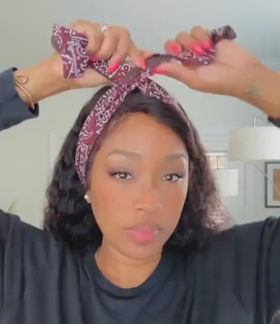 Extra Wide Reversible BENDABLE Wire Headband, Medium Denim Wired Head Wrap, Turban Accessories, Head Scarf Bandana