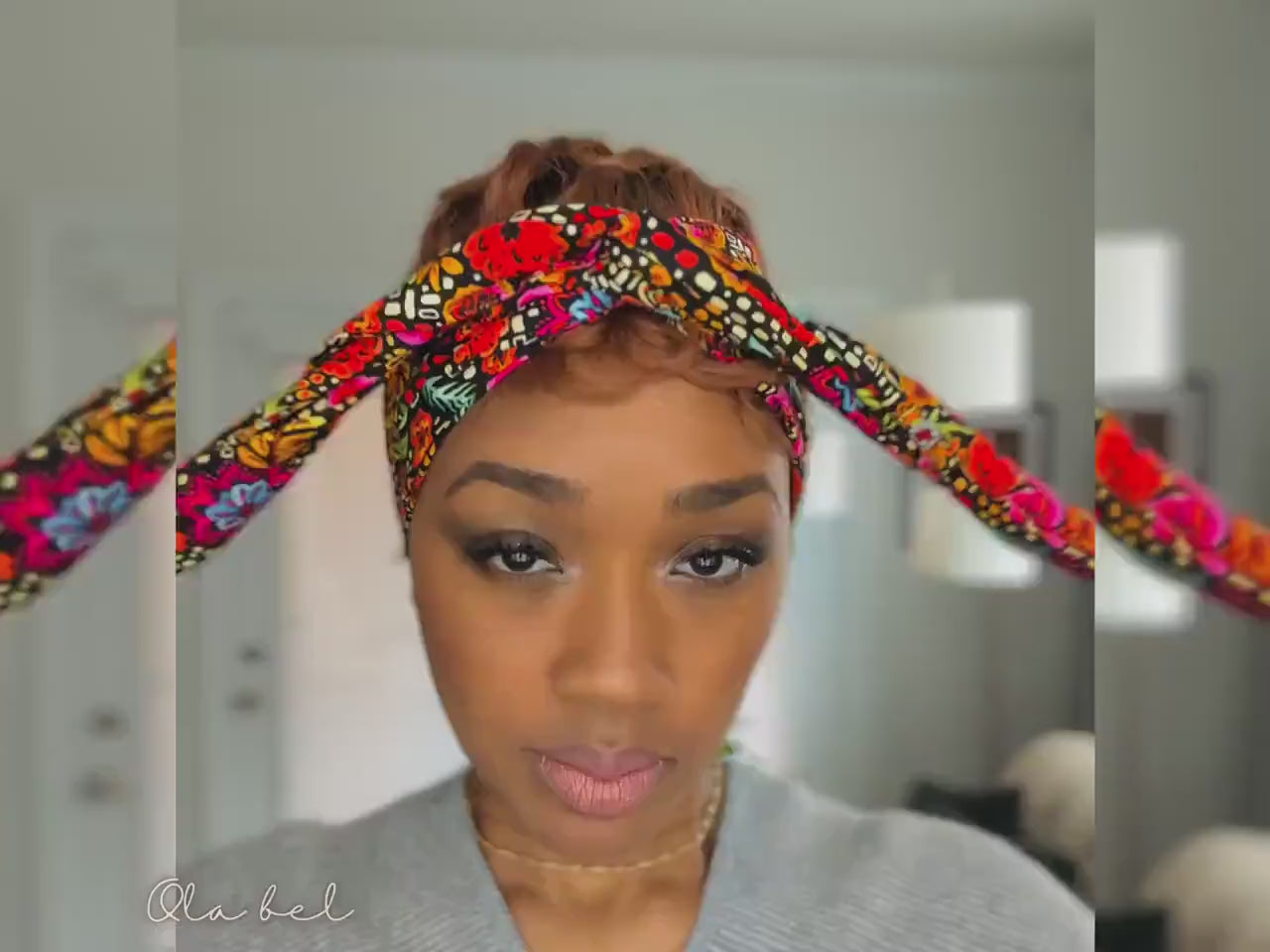 Extra Long & Wide ADJUSTABLE WIRE head Wrap, Green Tropical Leaves Print, Vacation Wired Head band, Turban,  Women Headband, Boho Hair Wrap