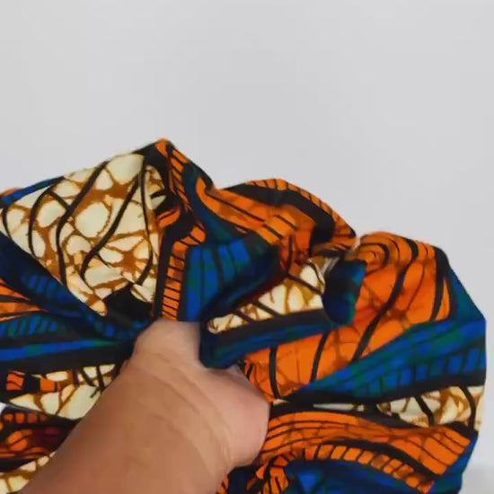 Oversized Ankara Scrunchie, Jumbo African Print Elastic Hair Tie, Afro Boho Print Statement Hair Accessories, Barrette